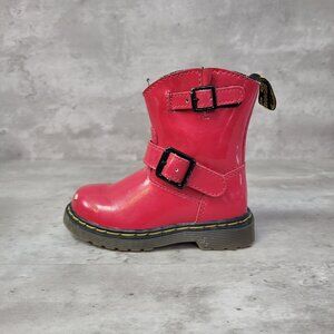 Dr. Martens Jiffy Side Zip‎ Boots Toddlers Size 7 Straps Buckles Pink